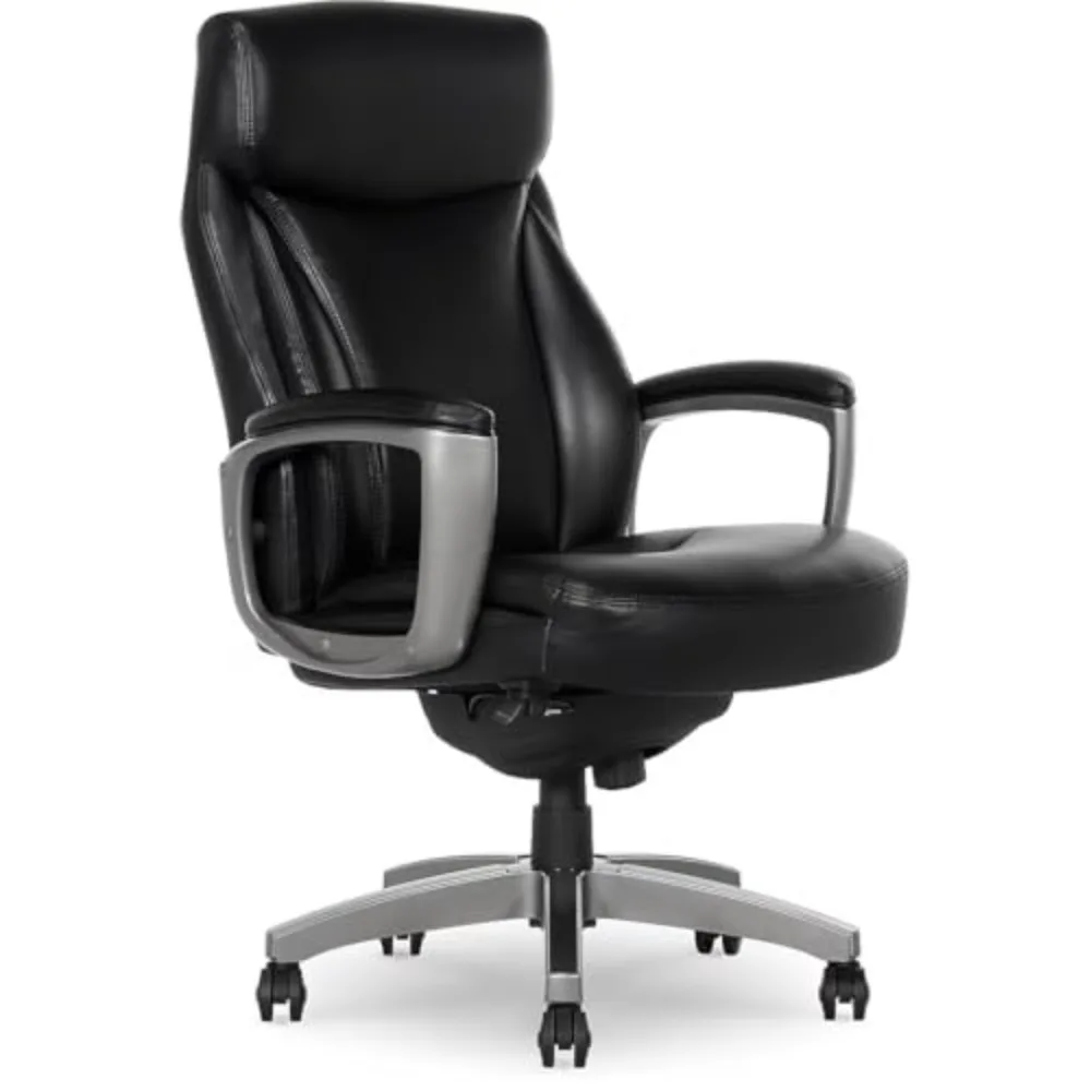 La-Z-Boy Arcadian Ergonomic Executive Chair, Bonded Leather, Black, 29.5D x 28W x 43.25-46.25H inches, 275 lbs Weight