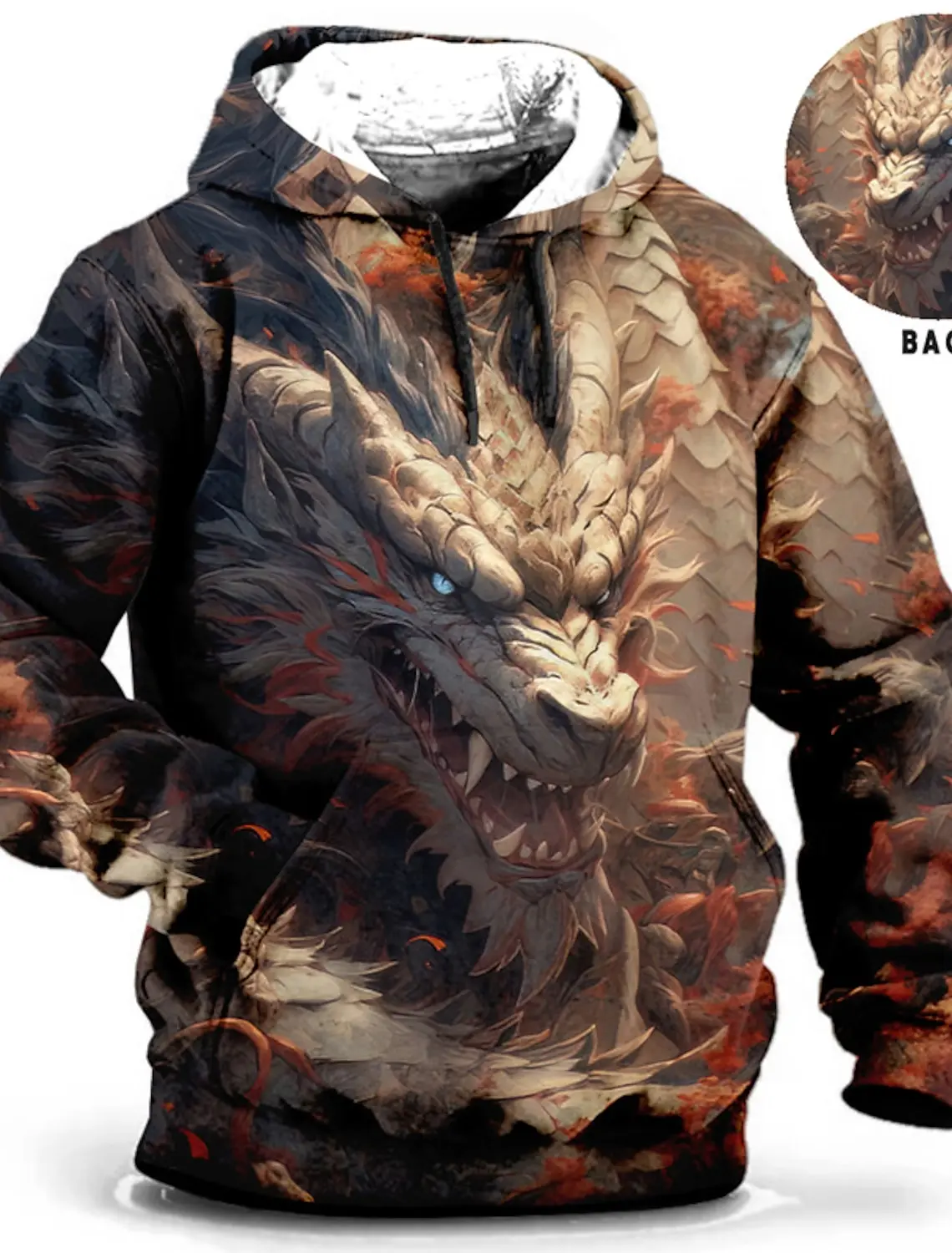 Men\'s Unisex Hoodie Fashion Pullover Hoodie Sweatshirt Hooded Animal Wolf Lion Dragon Tiger Print Daily 3D Print Casual Hoodies