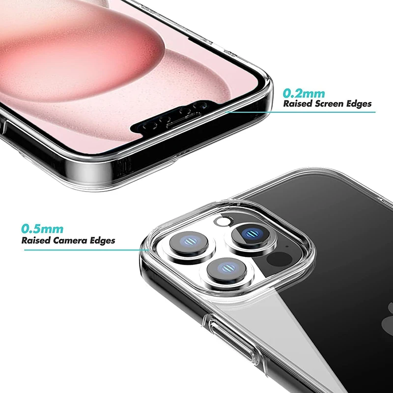 360° Full Body Cover Phone Case For iPhone 16 15 14 13 12 11 Pro XS Max X XR Clear Silicone Shell PC Hard Cover Hybrid Thin Slim