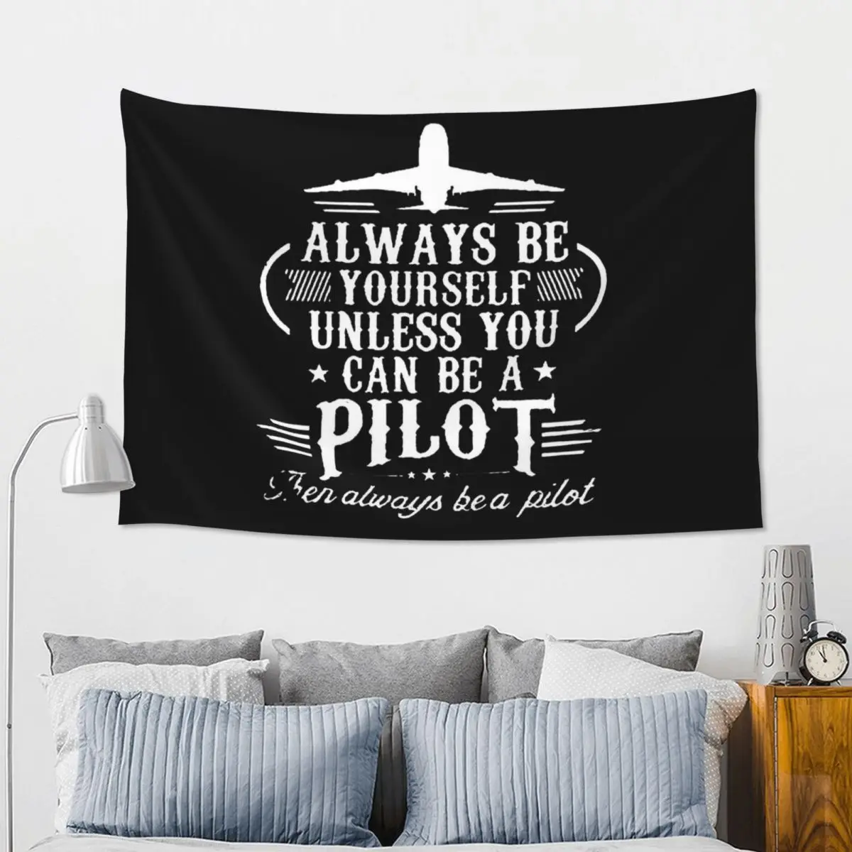 Born To Fly Captain Stripes Flight Pilot Aviation Aviator Airplane Tapestry Funny Wall Hanging Aesthetic Home Decor Tapestries
