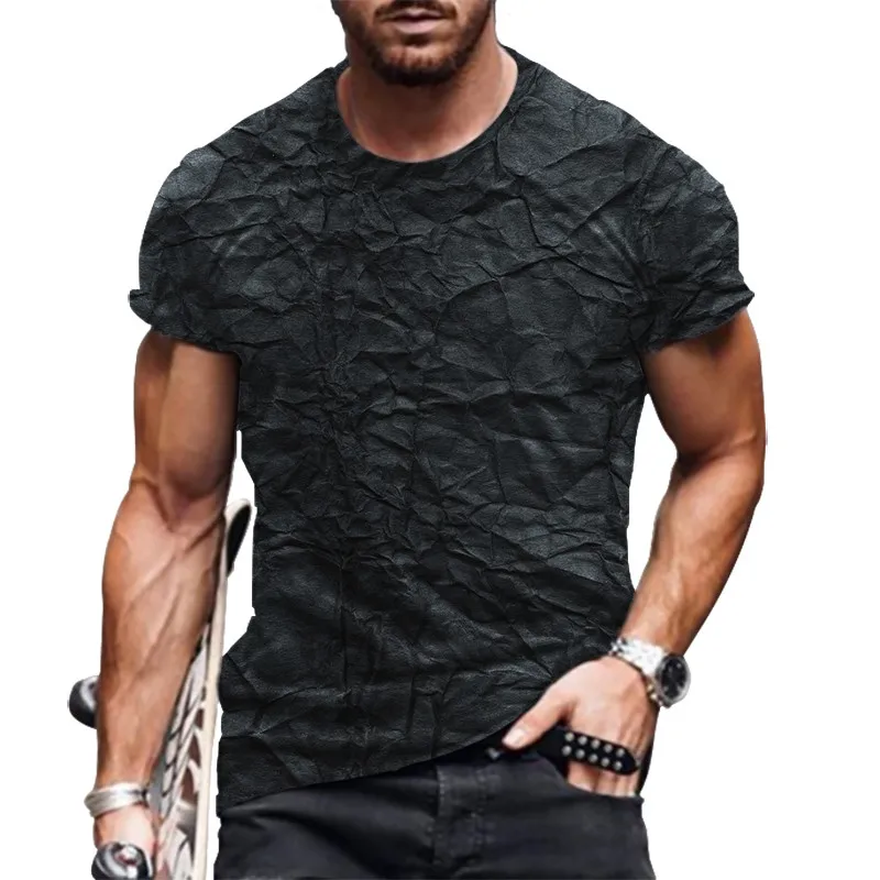 Men\'s Camo T-Shirts Short Sleeve Round-Neck Summer Workout Sports Casual Tops Oversized Loose Breathable Street Male Tees 6XL