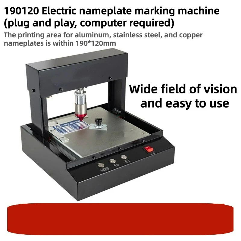 Desktop Pneumatic Metal Marking Machine with Carry Handle Three Color Control Buttons Metal Tag Engraving Equipment