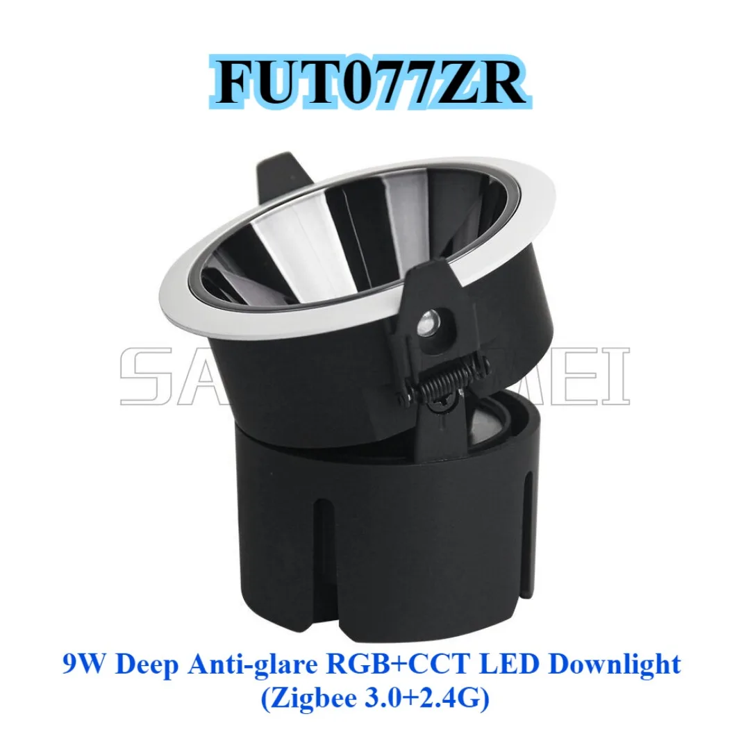 MiBoxer FUT077/77ZR/78/78ZR/79 (مقاوم للماء IP54) 9 وات عميق مضاد للوهج LED RGB+CCT النازل (2.4 جيجا هرتز) رقاقة CRI COB LED عالية 2.4G RF