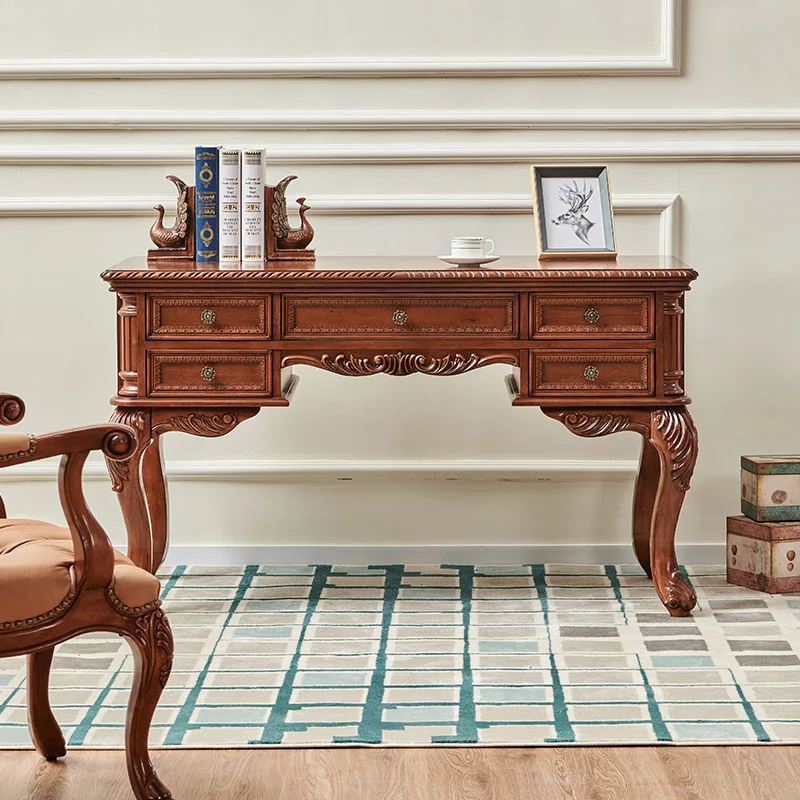 American solid wood desk writing desk study table rectangular living room desk computer table household