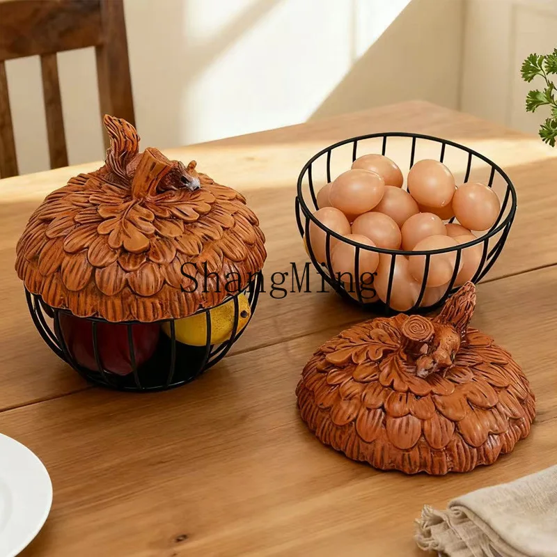 CL Creative Squirrel Storage  Basket Family Snacks Fruit  Egg Basket Kitchen Garlic Storage Ornaments