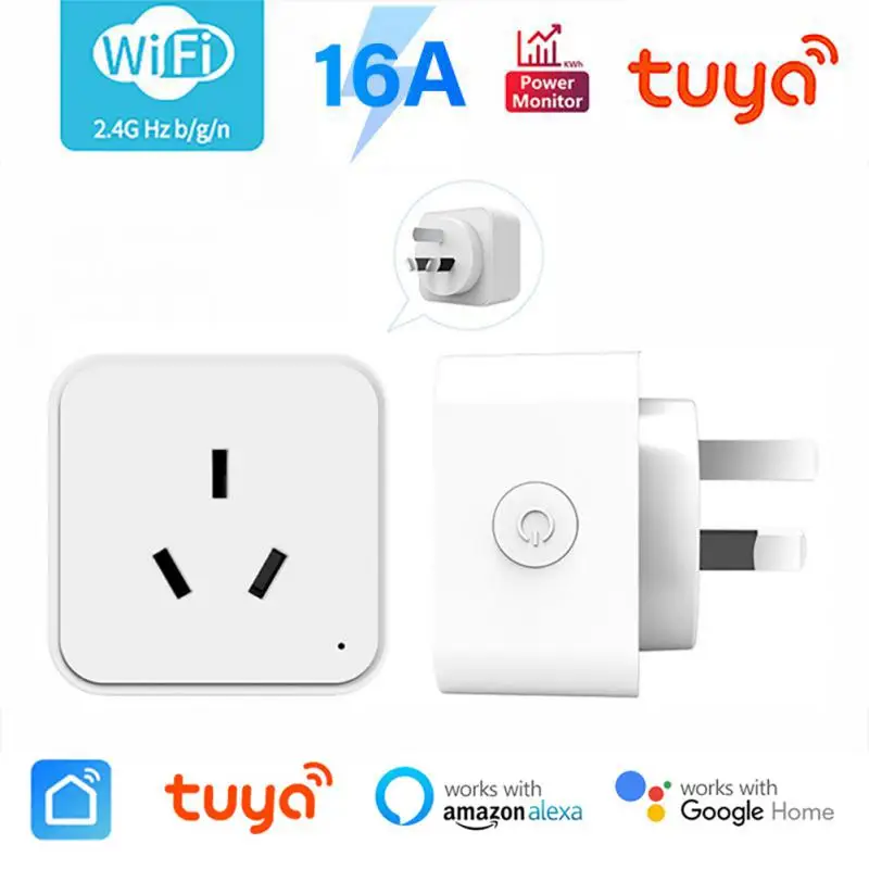 16A Tuya Wifi Smart Plug Met Energy Monitor Au Smart Timing Socket Smart Leven App Controle Voice Control Via Alexa google Thuis