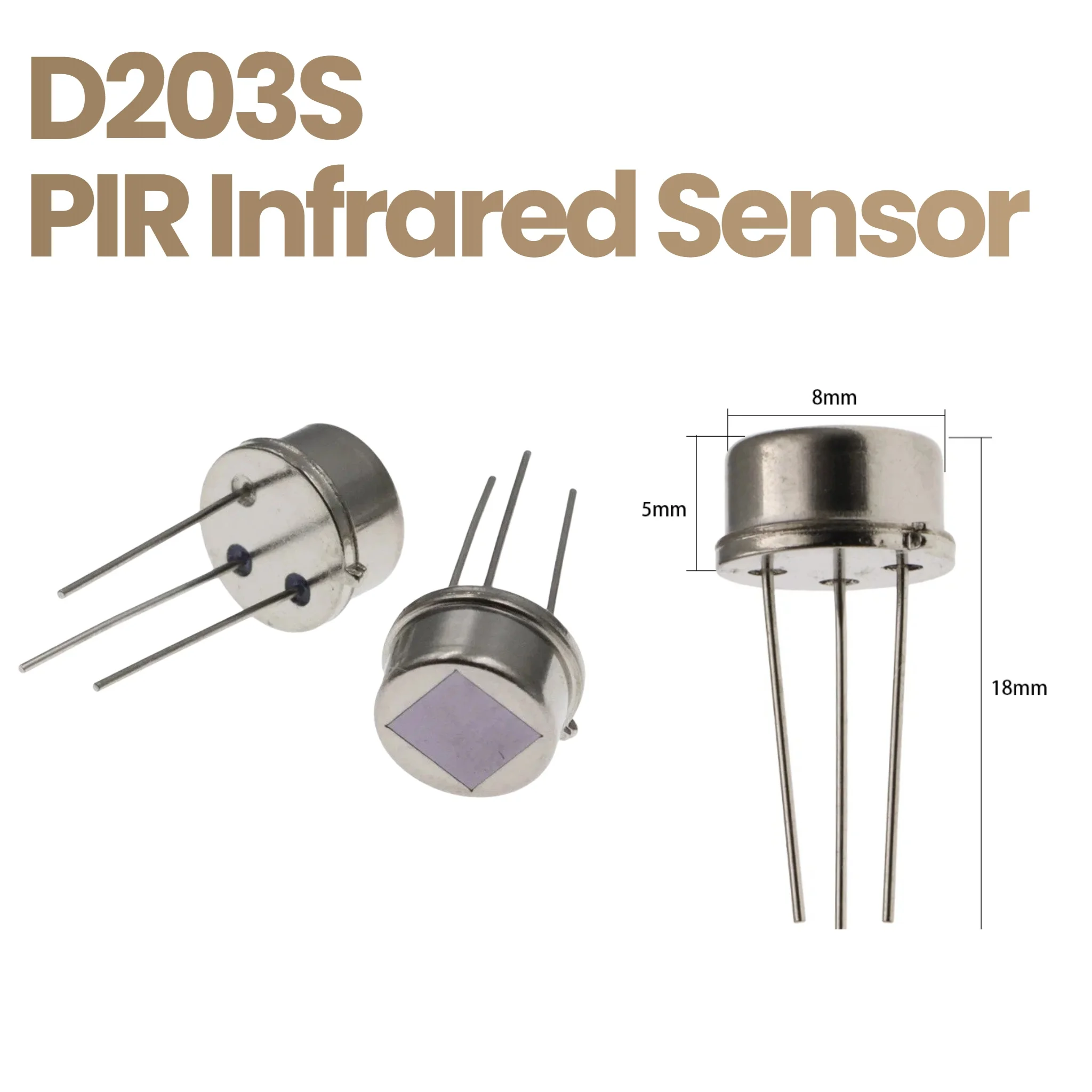 10pcs D203S PIR Human Body Infrared Sensor Pyroelectric Infrared Motion Detector Switch 3‑Pin Straight Insert Sensor Module