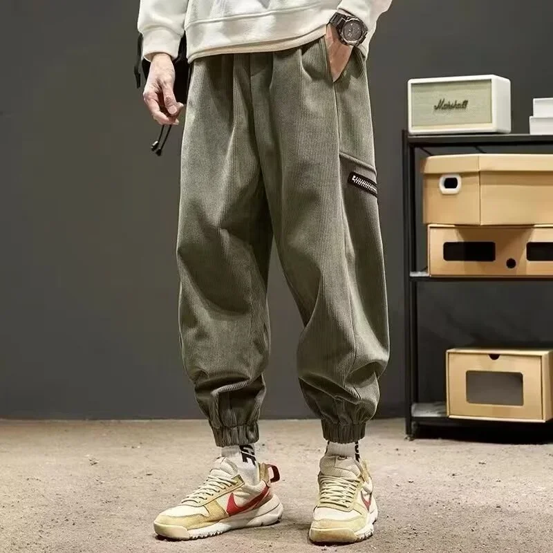 Autumn Men's Joggers Corduroy Pants Hip Hop Fashion Streetwear Sweatpants Casual Gym Trousers Y2K Baggy Pantalones Hombre