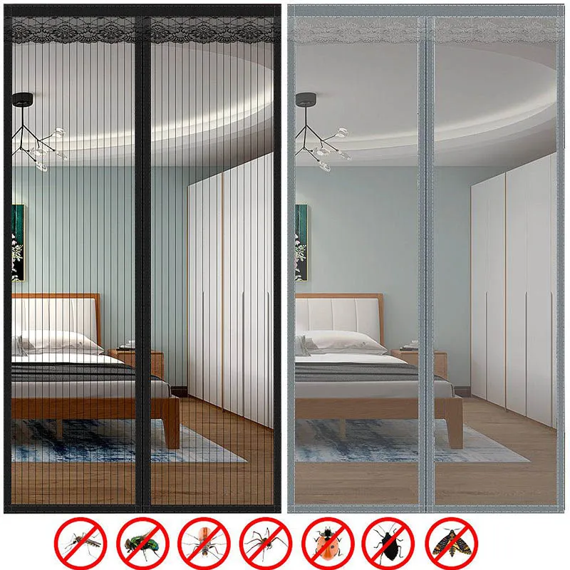 2023 New Magnetic Screen Door  Anti Mosquito Insect Fly Bug Door Curtain Summer No Punching Automatic Closing Door Screens Mesh