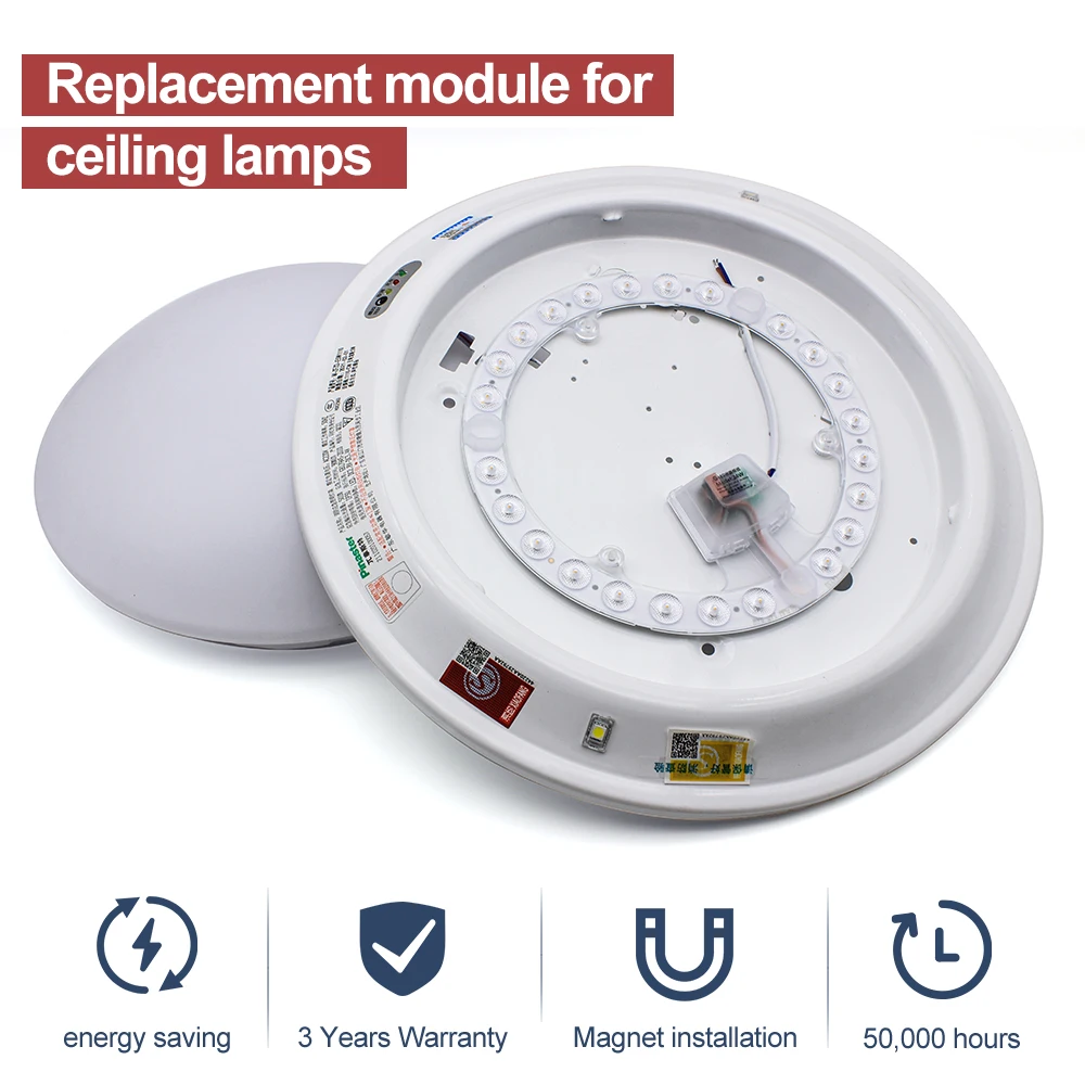 Imagem -04 - Painel de Retrofit Led Redondo Substituição da Luz de Teto Módulo Led Kit Board para Luzes do Ventilador de Teto 12w 18w 24w 36w 220v