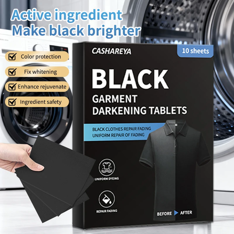 Black Laundry Sheet Color Enhancer for Faded Black Clothes Anti-Fading Care Sheet Restores Deep Black Color for Washing Machine