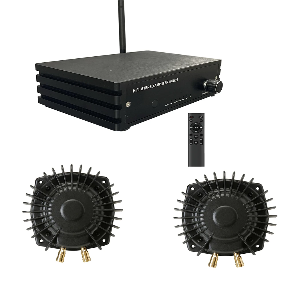 Bass Shaker Kit for Gaming Simulator  Vibration Feeling  100W Digital Amplifier, 2pcs 6 Inches 50W Bass Shaker