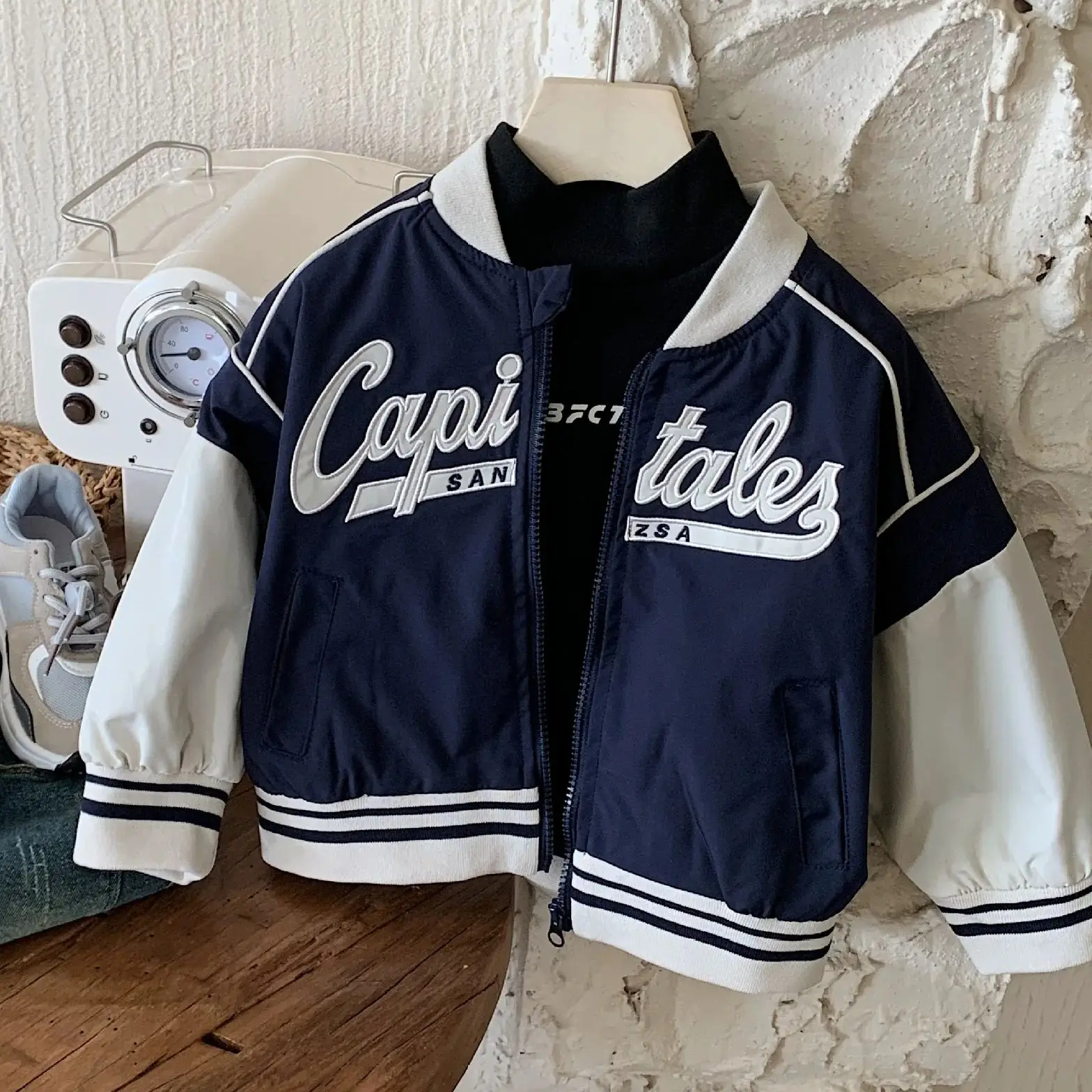

Autumn Winter Children's Baseball Coat Girls Boys Long Sleeve Letter Print Jacket Coat For Toddlers Kids Outdoor Clothes Outfits