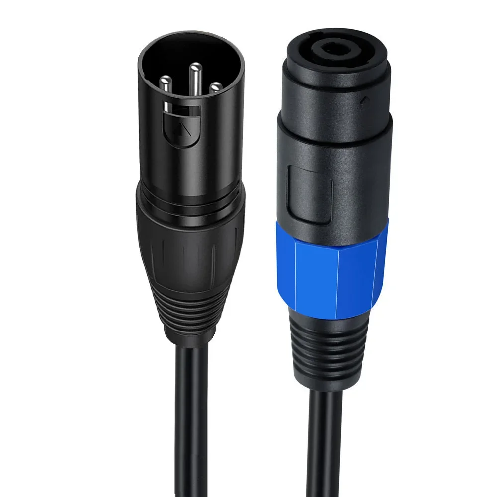 Speakon Female to XLR Male Cable Adapter with Twist Lock Compatible for DJ PA Stage Microphone Mic 3 Pin Connection Wiring