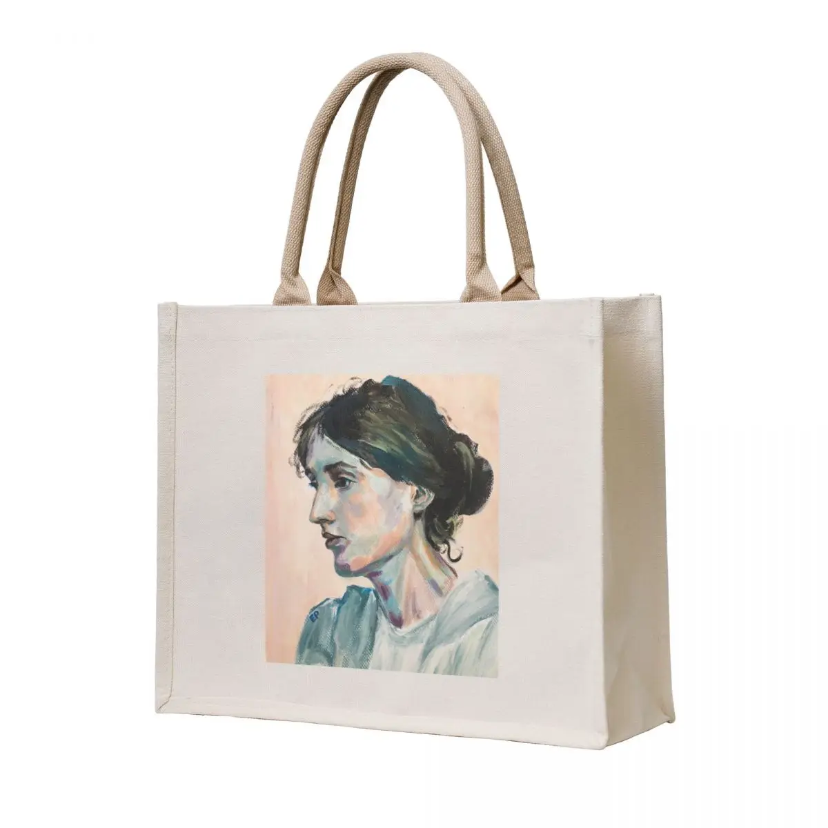 

Virginia Woolf Original Portrait Art Tote Bag canvas tote bags large size bags Custom bag Cloth bags