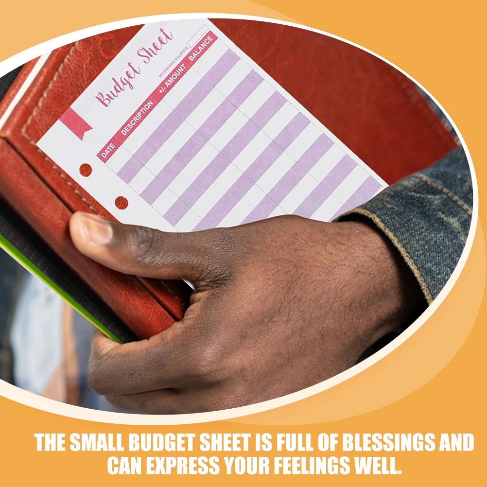 60 Sheets A6 Budget Sheets Portable Cash Binder Refills Daily Expense Tracker Budget Planner Office Accessories