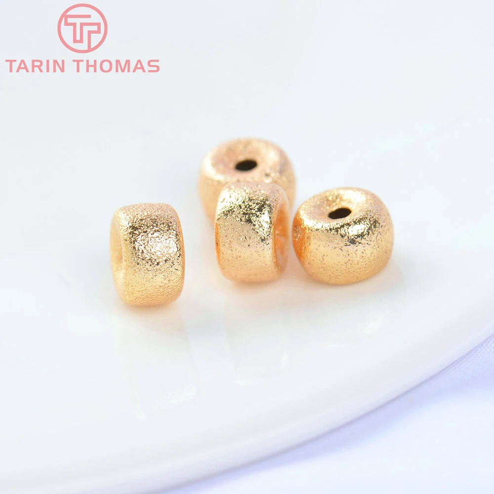 (5550) 8X5MM 6X3.5MM Vàng 24K Màu Đồng Thau Hình Trụ Mờ Không Gian Siêu Tốc Vòng Tay Hạt Cao Cấp chất Lượng Tự Làm Phụ Kiện Trang Sức