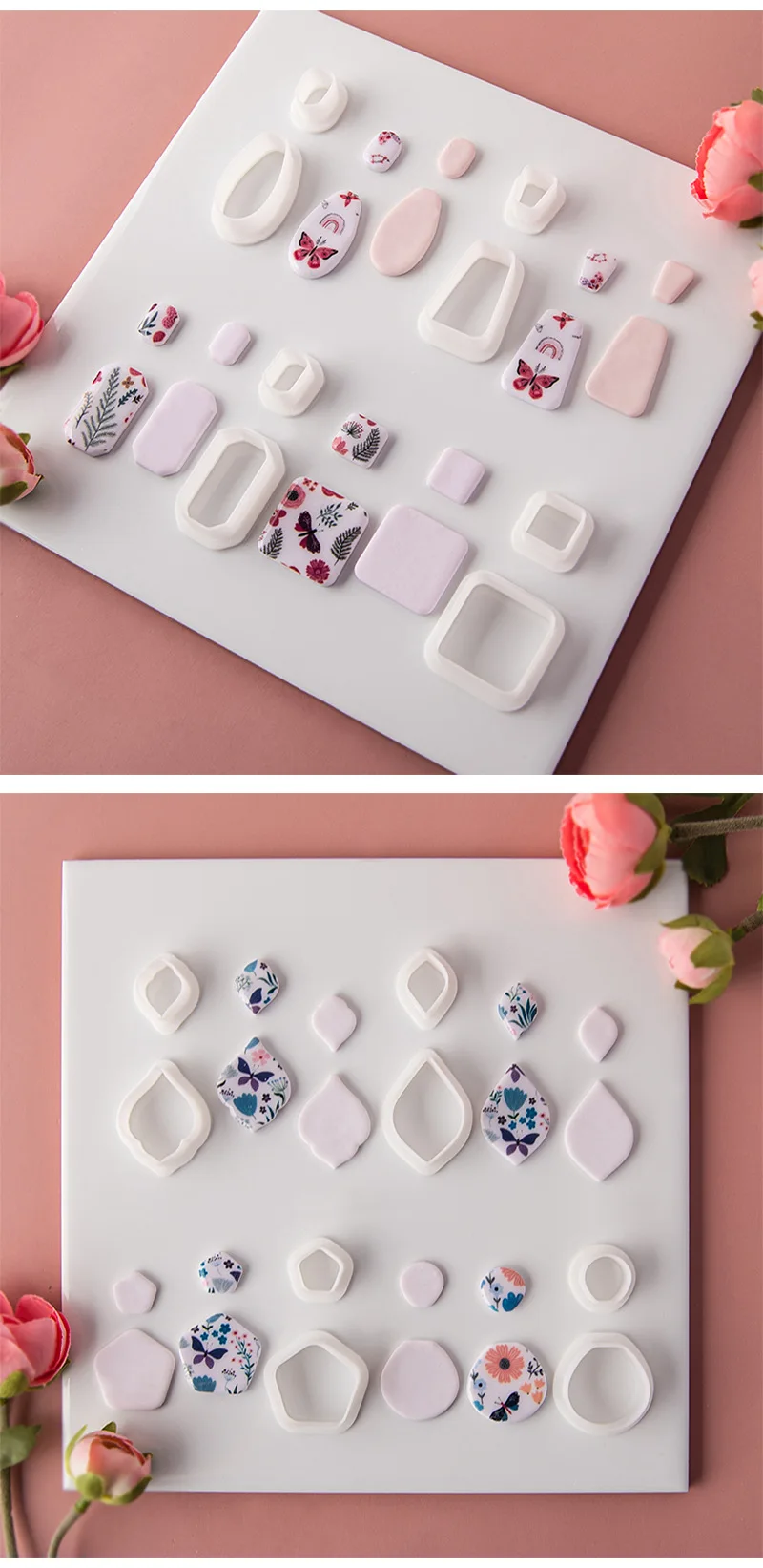 2 Teile/satz Geometrische Geformte Polymer Clay Schneider Form Kreative Grafiken DIY Ohrring Anhänger Schmuck Modellierung Schneiden Sterben Hand Werkzeug – Detail 14
