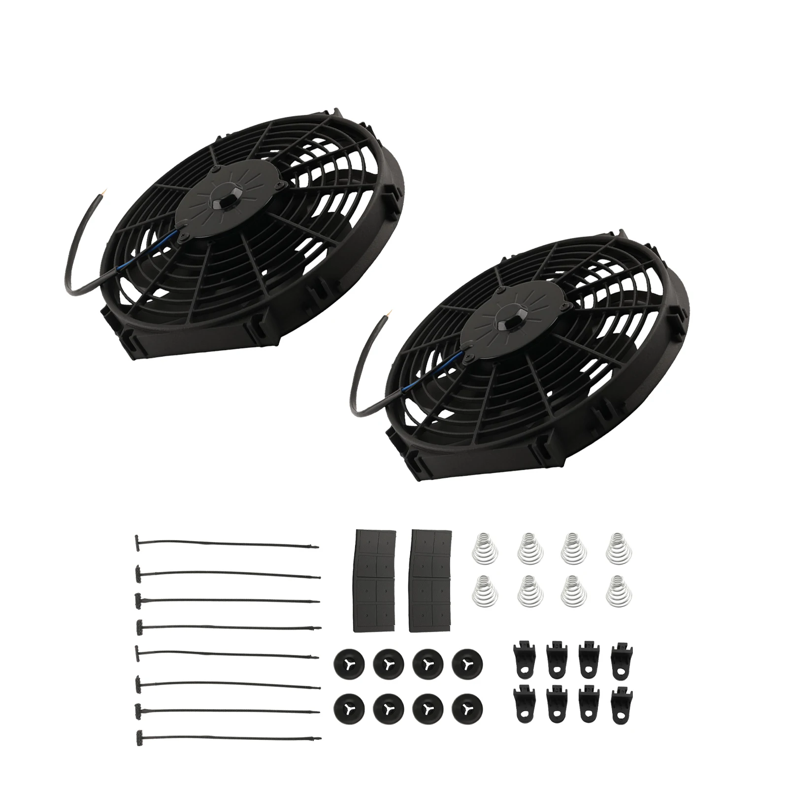 

12 inch High Flow Fan System for Universal Application Black 2250RPM