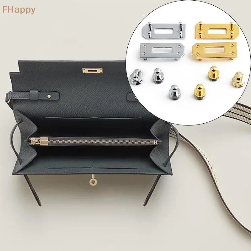 1Set Rectangular Buckle Twist Lock Hardware Accessories Universal For Men And Women Handbag Metal Key Mortise Lock