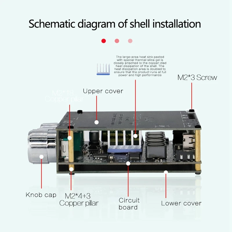 Bluetooth 5.0 TPA3116D2 Module High Bass Adjustment Stereo Digital Amplifier Board Module 100Wx2 Amplifier XY-T100H