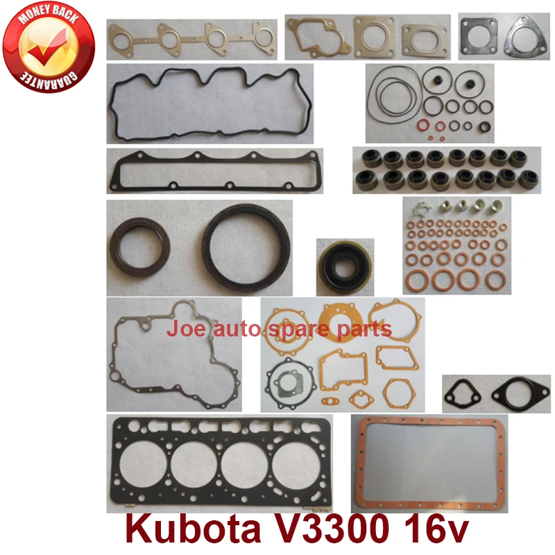 complete repair Overhaul engine full gasket set kit for Kubota engine: V3300 16V