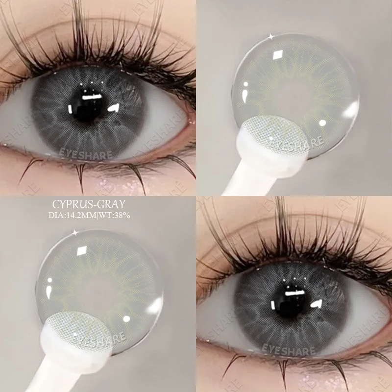 EYESHARE 1 Paar graue Kontaktlinsen für Augen, farbige Linsen, graue Linsen, natürliche bunte Kontaktlinsen, jährliche Verwendung