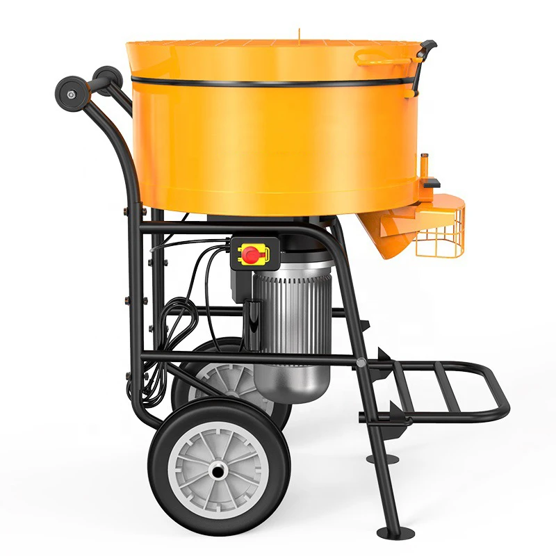 

120L Mobile Mortar Mixer Concrete Mixer Durable Pan Mixer Small Mixing Plant Cycle operation