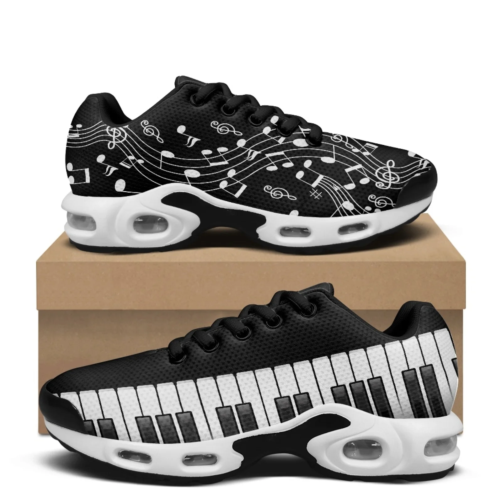 PENSTROLL Music notes Athletics Sport Trainer Walking Sneakers for Mens Lace-Up Sports Shoes