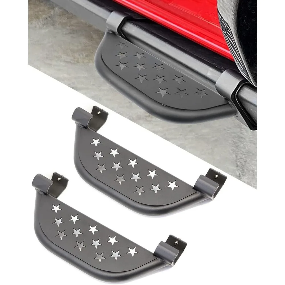 

Five stars Side Step Non-Slip 2 Pack For Ford Bronco with Rock Rail Wide Thick Run Boards Exterior Parts Car Exterior Parts