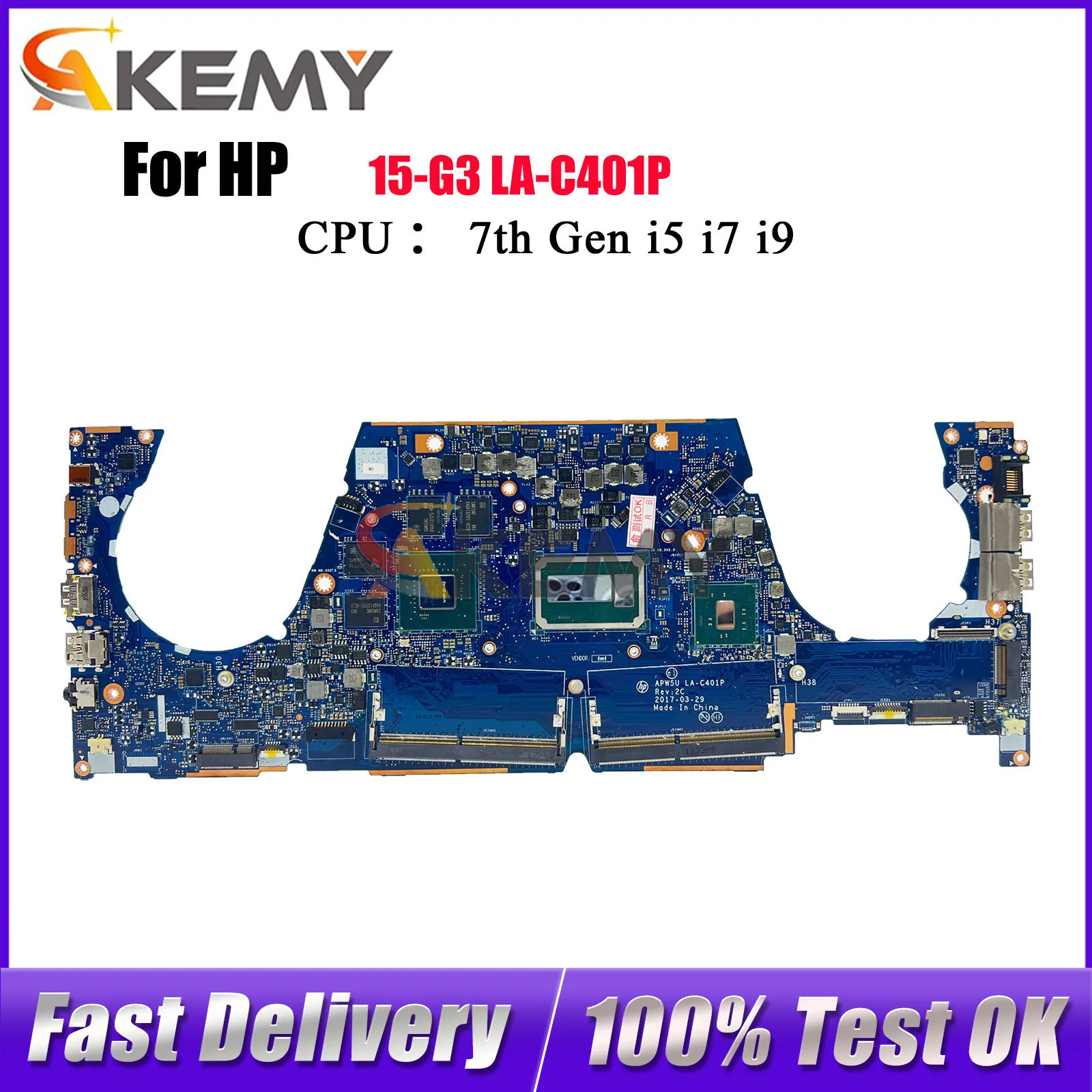 

LA-C401P Laptop Motherboard For HP ZBook 15 G3 With i5 i7 CPU M1000M 4GB GPU 840934-001 840934-601 100% Fully Tested