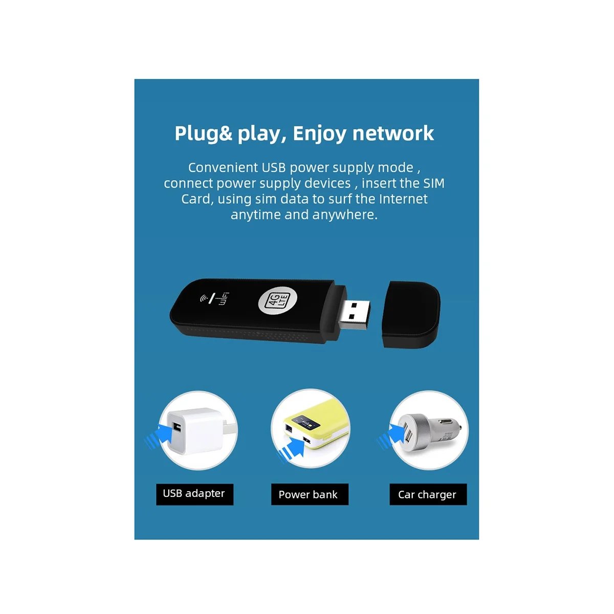 Modem WiFi USB com slot para cartão SIM, roteador sem fio de carro, Dongle USB, banda europeia, preto, suporte B28, 150Mbps, 4G LTE