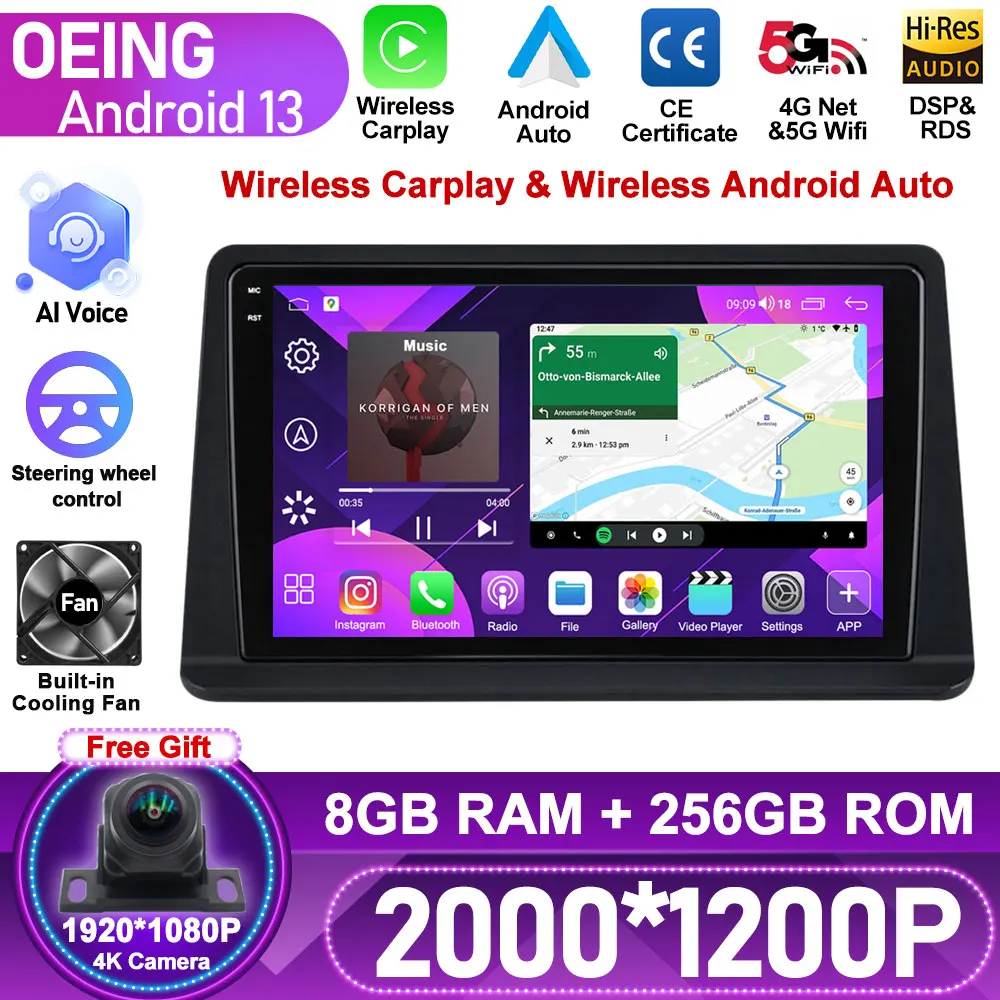 

8G+256G Android For Mitsubishi Pajero Gen2 2002 - 2014 Smart Car Radio Video Player Auto Multimedia GPS Stereo Carplay Screen