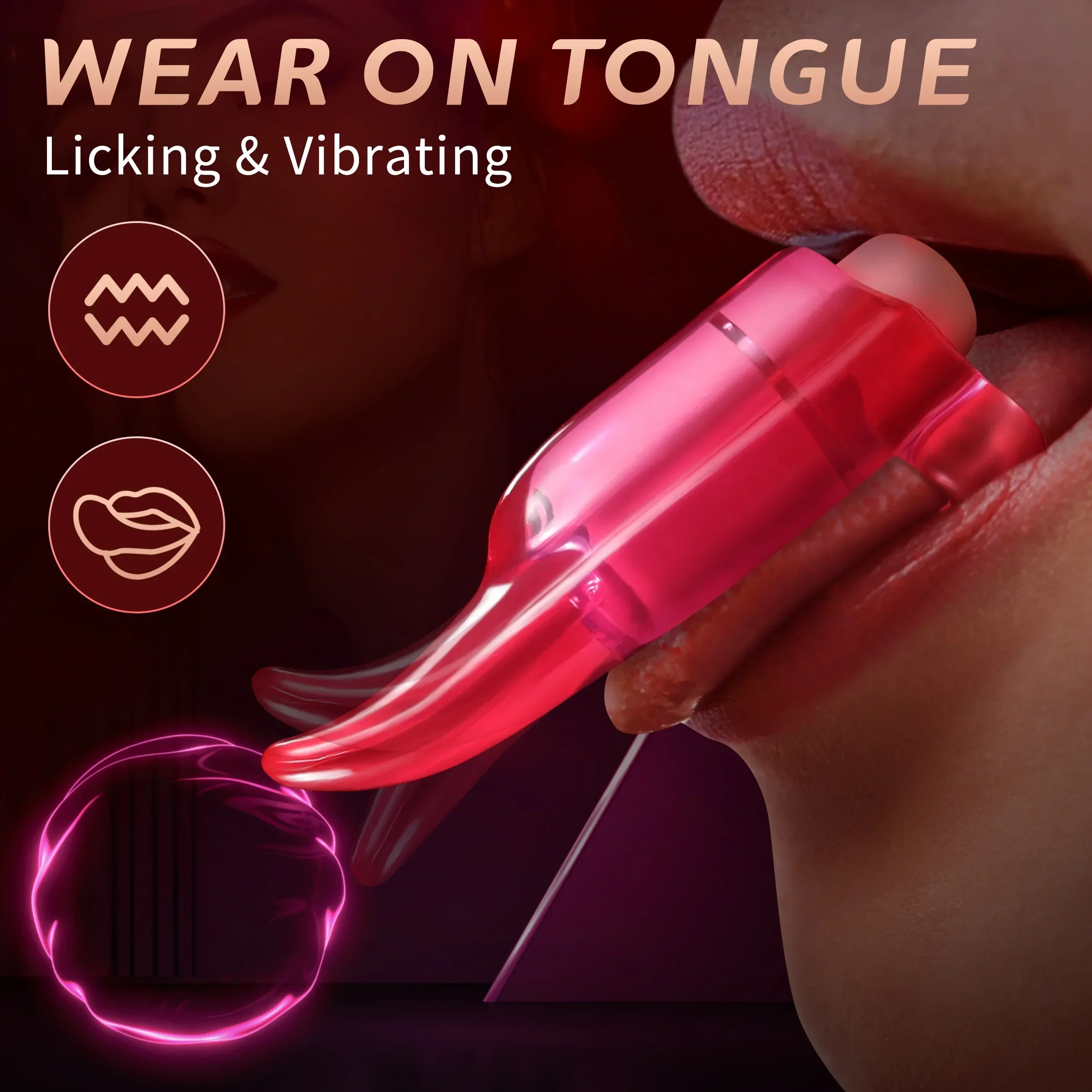 

Men's Vibrator Penis Ring With Tongue Licking, Sex Toy For Ejaculation Delaying Vagina Scrotum Stimulation For Orgasm Pleasure