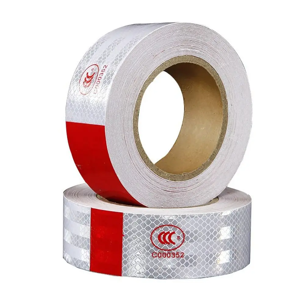 

Waterproof Reflective Tape Strong Adhesive Red White Warning Safety Signs Reflective Warning Sticker Trailer Truck Boats