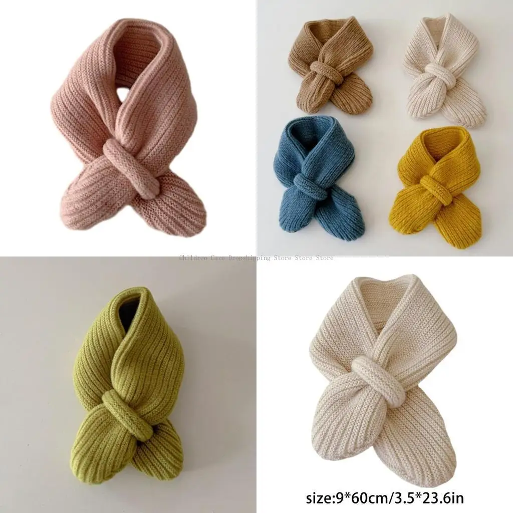 

Модный шарф Стильный детский шарф Однотонный осенне-зимний вязаный шарф