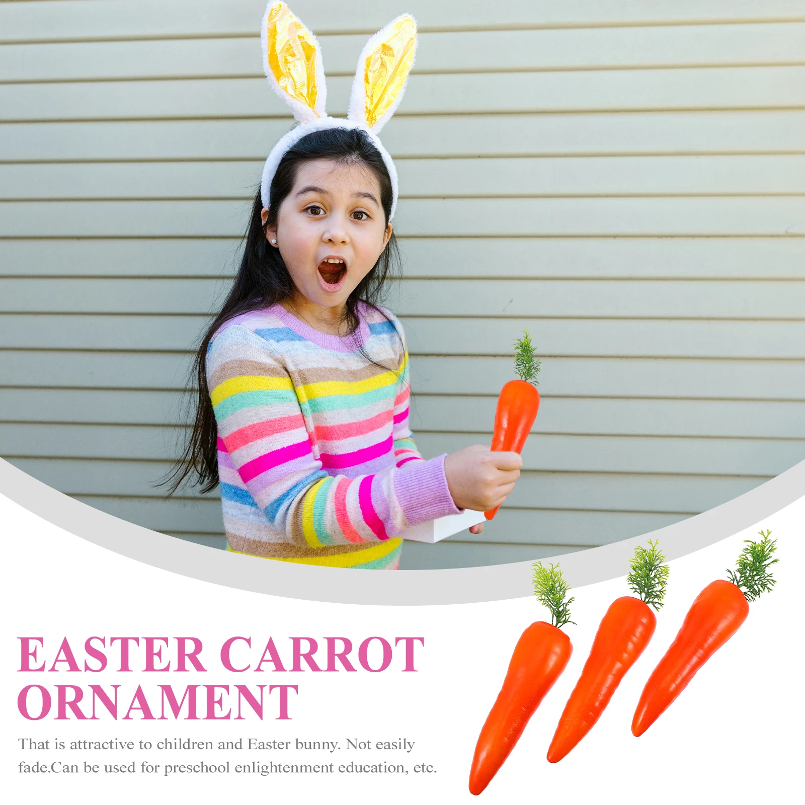 

3Pcs Easter Carrot Decor Simulation Artificial Carrot Ornaments for Holiday Party Home Kitchen Decorative Accessories