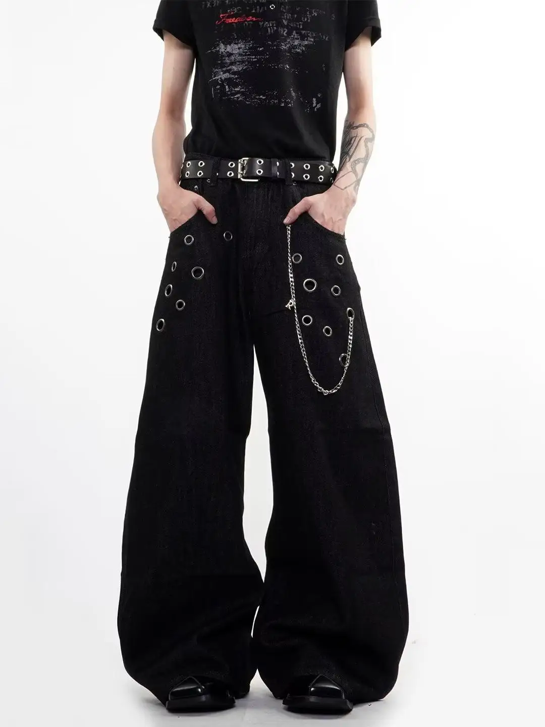 America High Waist Black High Streetwear American Casual Wide Leg Pants Women Jeans Plus Size Basic Baggy Retro Straight Trouser