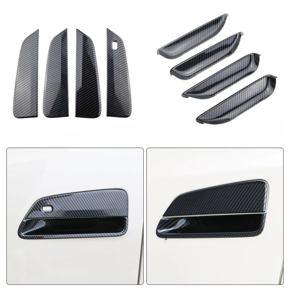

For BYD Dolphin 2023 - 2025 LHD Exterior Outer Door Handle and Bowl Protection Cover Trim Carbon Fiber Pattern Accessories