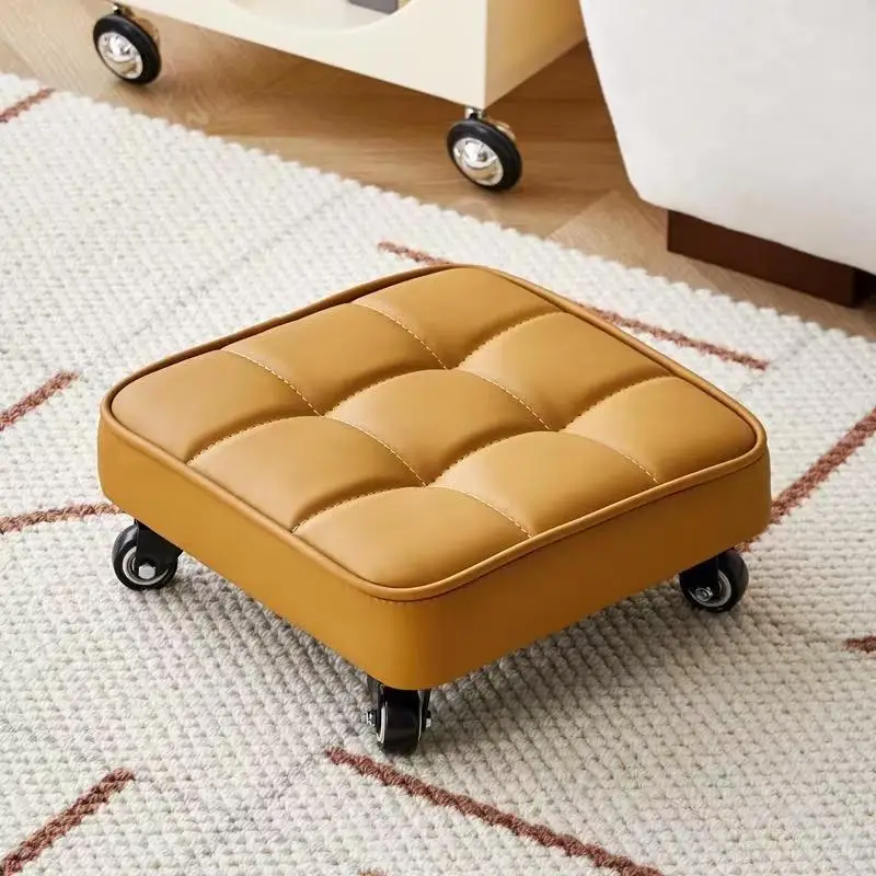 Household Rotatable Stool Pulley Low Stool With Universal Wheel Living Room Multifunctional Bench Bedroom Rotatable Low Stool