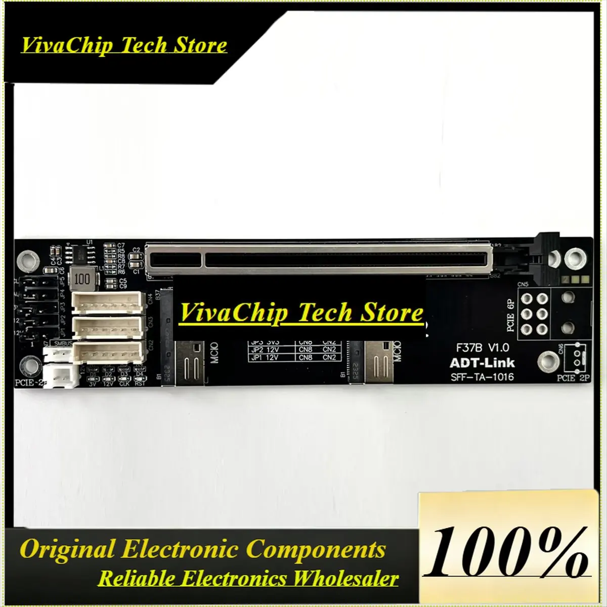 VivaSPCIe 4.0 X16 MCIO Graphics Card Split Card Extender Cable GEN4 PCIE X16 To X8 X8 Bifurcation Adapter Riser Card