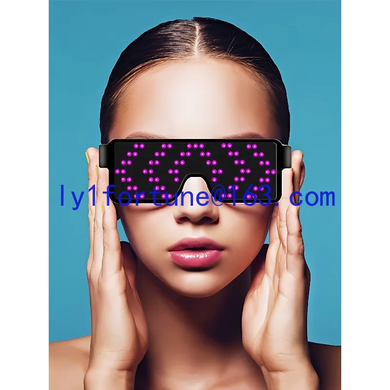 LED luminous glasses, electronic music festival, creative and funny sunglasses, bar dancing disco concert live broadcast props