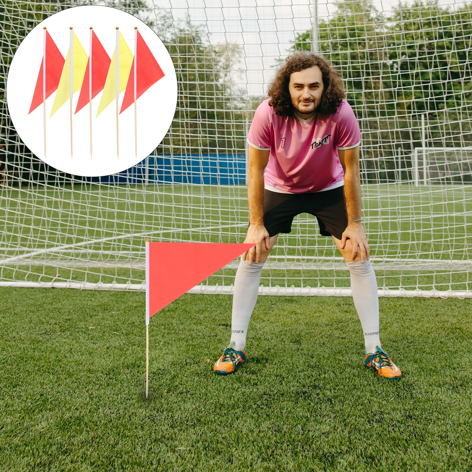 

10pcs Marking L scape Red Yellow for Lawn Lawn Irrigation Flags Yard Marker Flags Signal Bamboo Pole Traffic Safety
