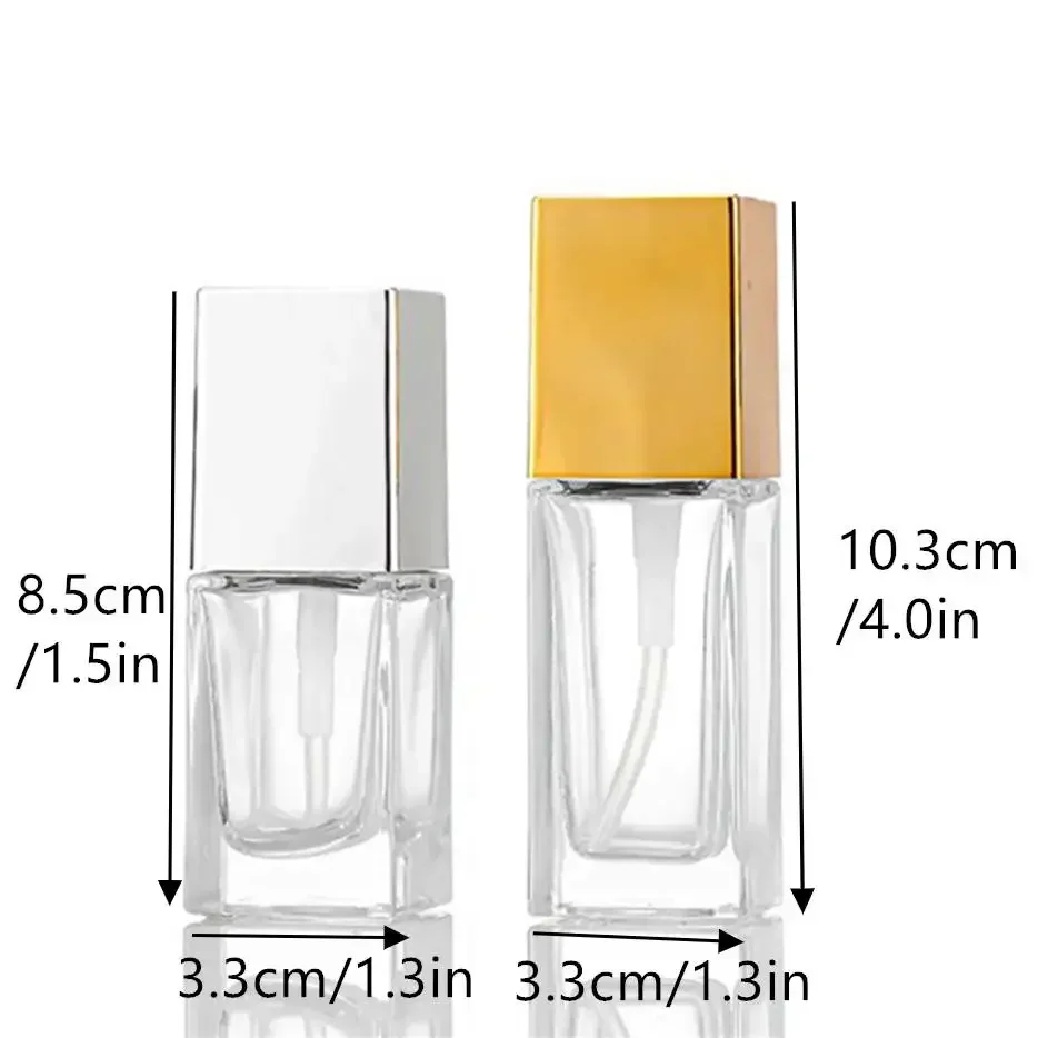 15/30 ml lege pompfles glazen vloeibare foundation container make-up transparante vierkante hervulbare fles draagbare pompfles