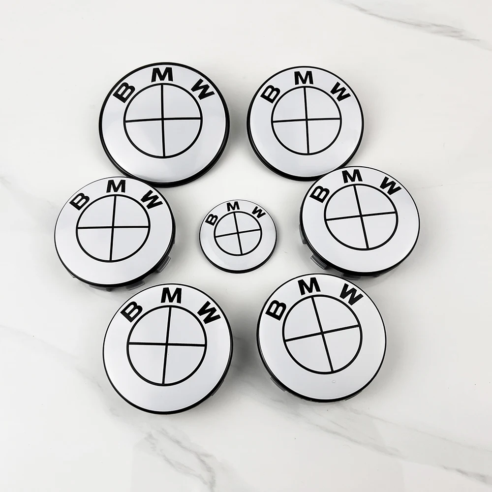 7Pcs Car Wheel Center Caps Fiber Black Car Hood Front Rear Trunk Emblem For BMW F20 E36 E46 X6 M4 E60 E93 E87 G01 G20 X3 X5 F30 - view 4