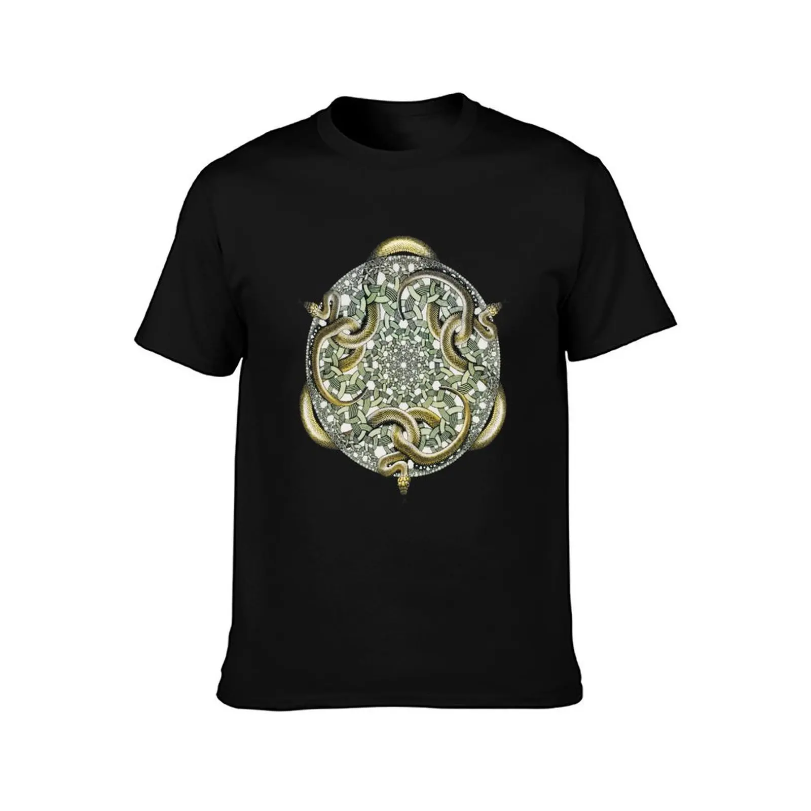 Escher Snakes T-Shirt t shirt for man 100 percent cotton T-Shirt