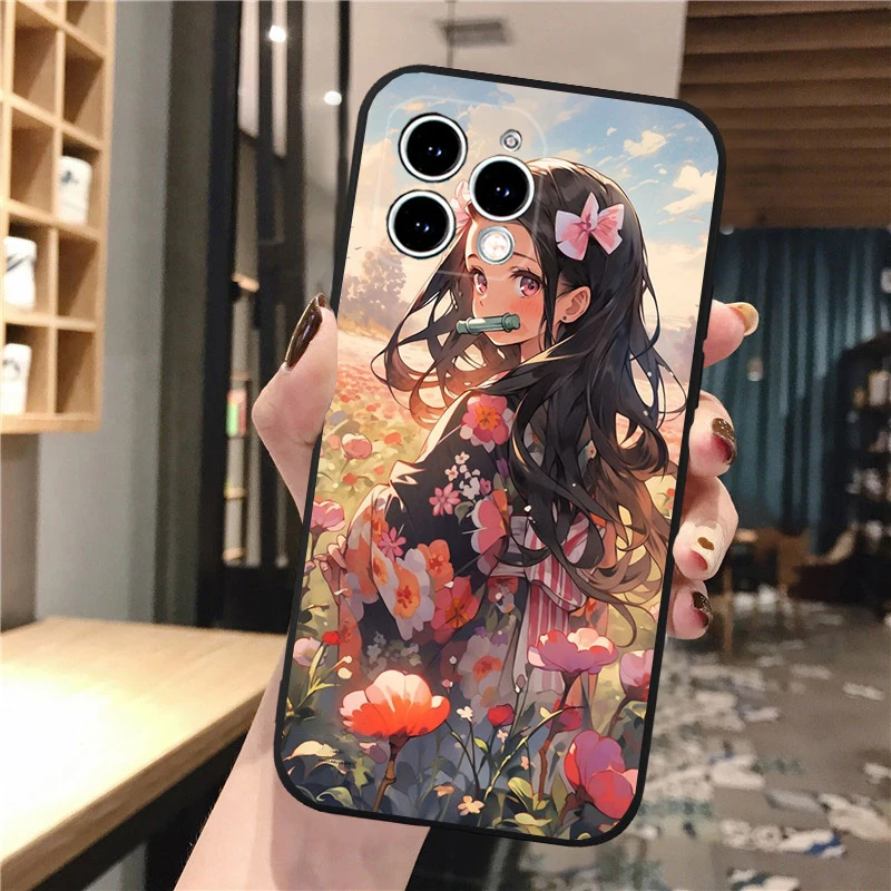 Nezuko Kamado Demon Slayer Phone Case For iphone 16 15 14 Pro Max 16 15 14 13 12 Pro 15Plus iphone 11 Shell