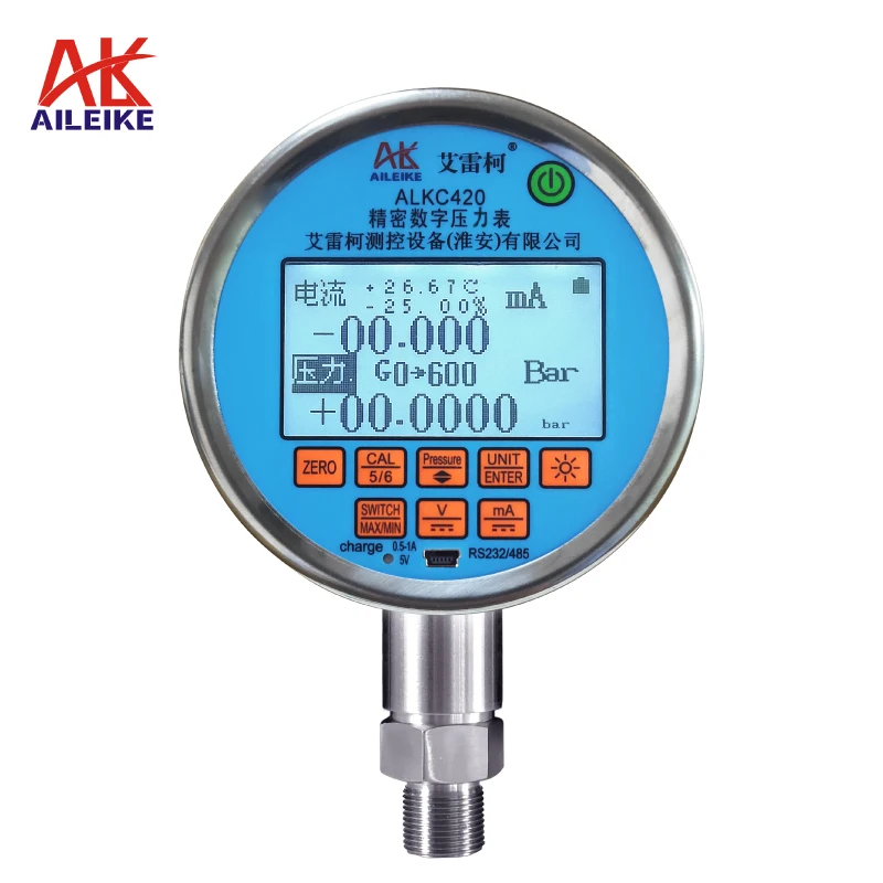 AILEIKE ALKC420 Precision Digital Vacuum Gauge 1000bar Intelligent Relative Pressure Calibrator Pressure Measuring Instrument