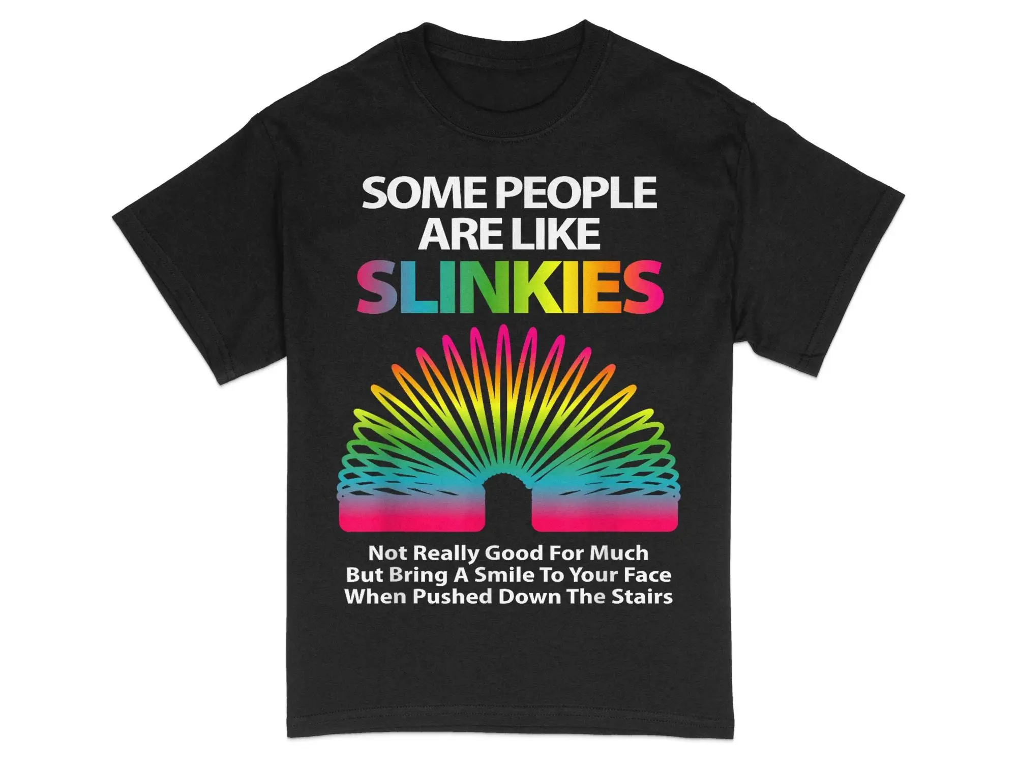 Retro Slinky Toy T Shirt Vintage Rainbow Nostalgic 90s Kids Plaything Top Casual for All Ages