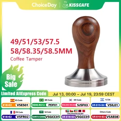 Coffee Tamper 51mm 53mm 58.5mm For Delonghi Breville Portafilter Stainless Steel Espresso Macker Accessories Barista Tool Goods